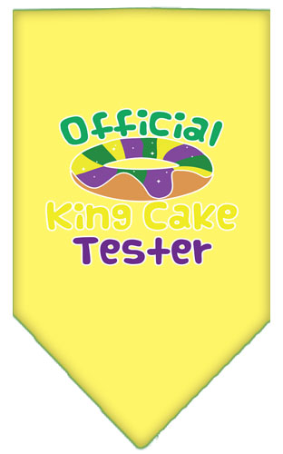 King Cake Taster Screen Print Mardi Gras Bandana Yellow Large